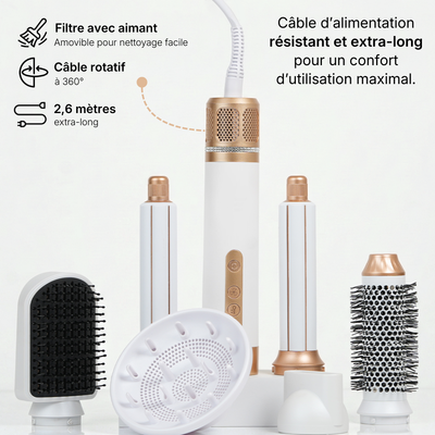 Ulvessa Pro Secador de Pelo Multistyler 7 en 1 – 1400 W