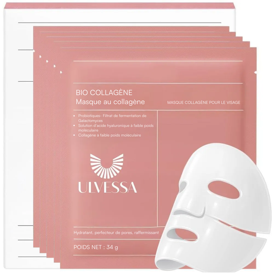 5x Mascarillas facial de hidrogel de biocolágeno